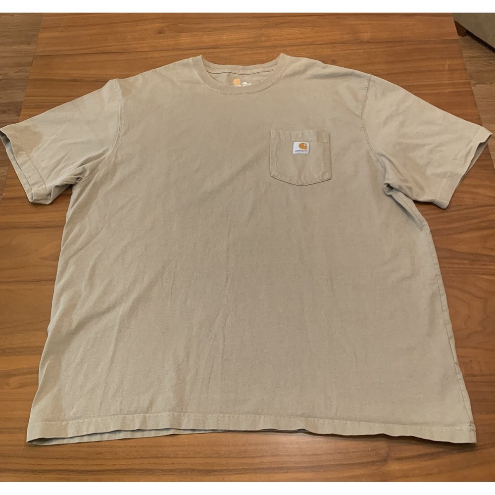 Carhartt Men's K87 Men's 2XL Work Short Sleeve Pocket T-Shirt dDesert Workwear